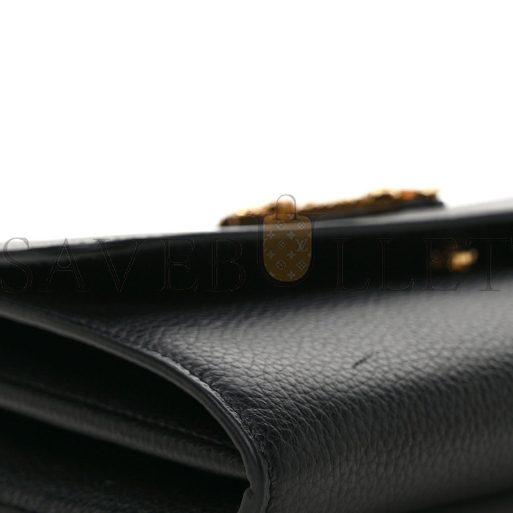 VERSACE GRAINED CALFSKIN VIRTUS WALLET ON CHAIN BLACK (18*11*4cm) VERSACE GRAINED CALFSKIN VIRTUS WALLET ON CHAIN BLACK (18*11*4cm)