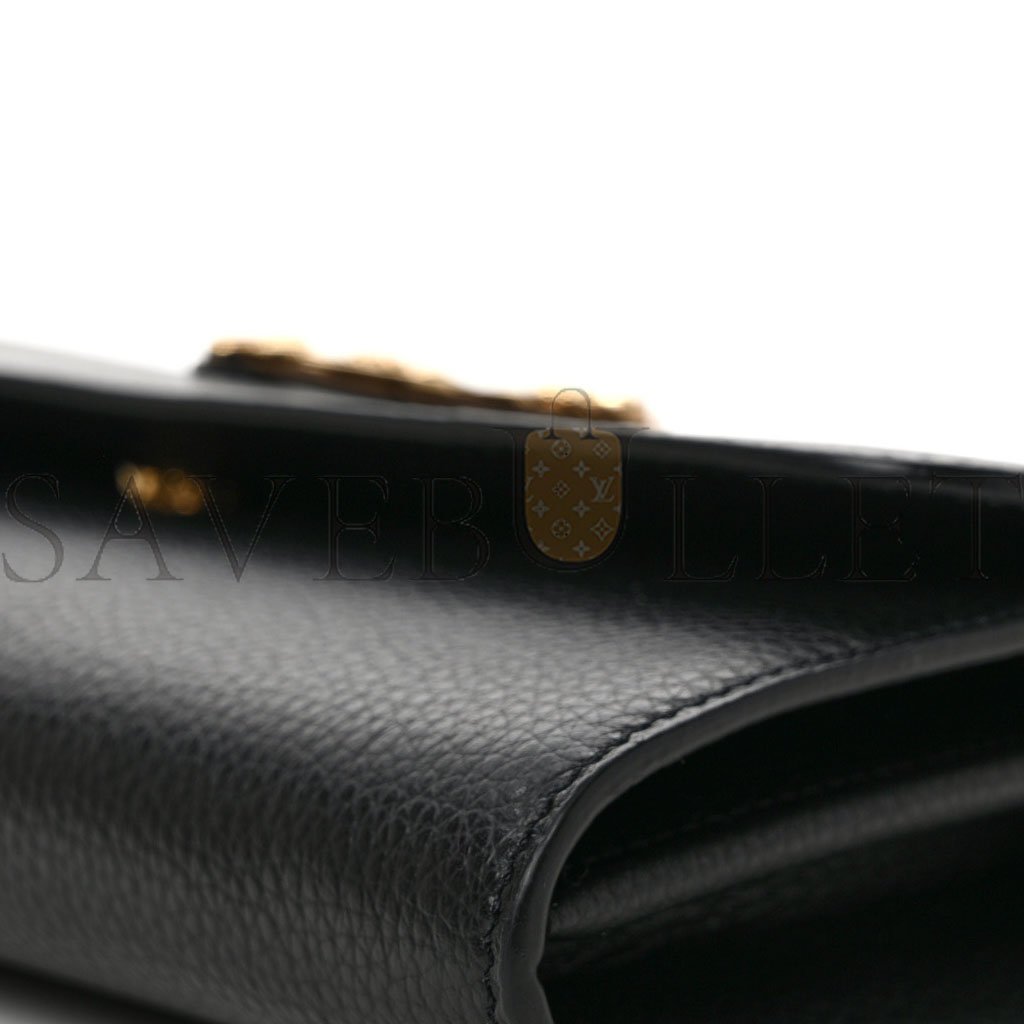 VERSACE GRAINED CALFSKIN VIRTUS WALLET ON CHAIN BLACK (18*11*4cm) VERSACE GRAINED CALFSKIN VIRTUS WALLET ON CHAIN BLACK (18*11*4cm)