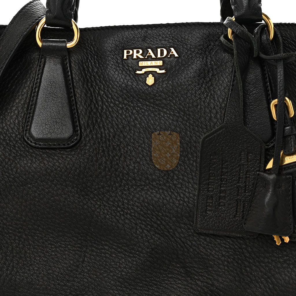 PRADA VITELLO DAINO TOTE BLACK (39*28*17cm) PRADA VITELLO DAINO TOTE BLACK (39*28*17cm)