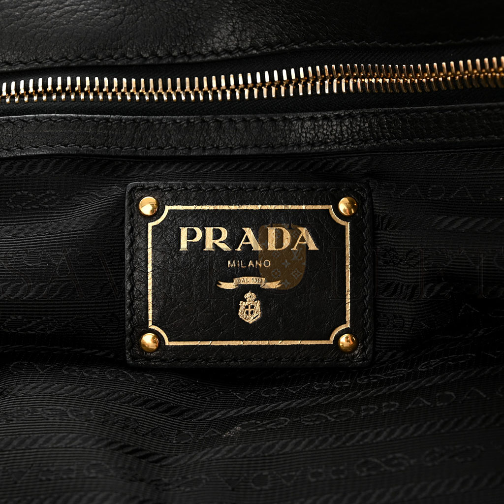 PRADA VITELLO DAINO TOTE BLACK (39*28*17cm) PRADA VITELLO DAINO TOTE BLACK (39*28*17cm)