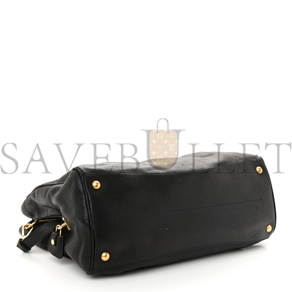 PRADA VITELLO DAINO TOTE BLACK (39*28*17cm) PRADA VITELLO DAINO TOTE BLACK (39*28*17cm)