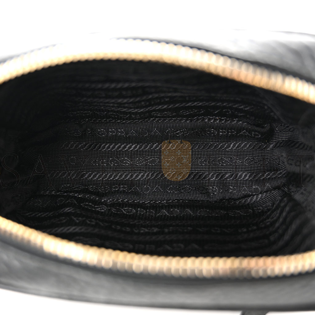 PRADA VITELLO DAINO MINI CAMERA CROSSBODY BLACK (16*10*6cm) PRADA VITELLO DAINO MINI CAMERA CROSSBODY BLACK (16*10*6cm)