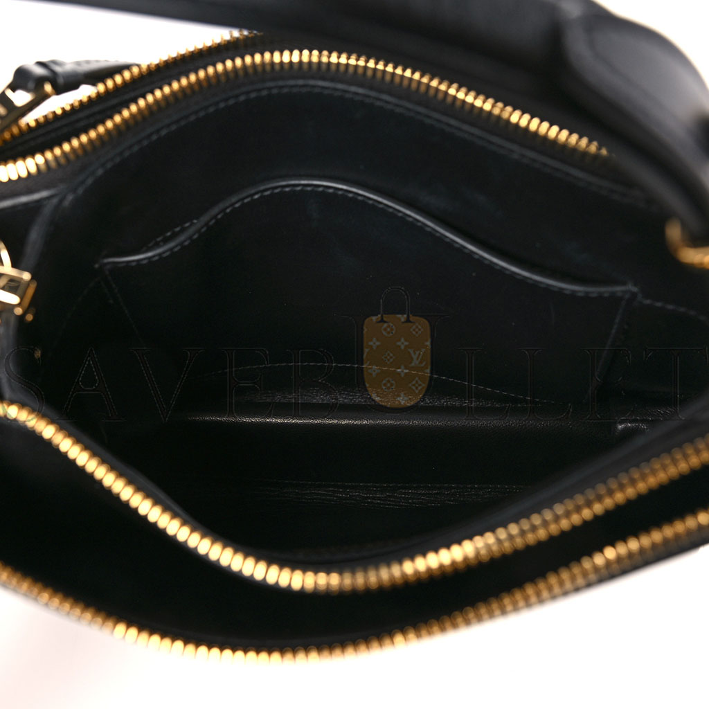 PRADA NEW CALFSKIN SMALL DEUX SHOULDER BAG BLACK (27*20*4cm) PRADA NEW CALFSKIN SMALL DEUX SHOULDER BAG BLACK (27*20*4cm)
