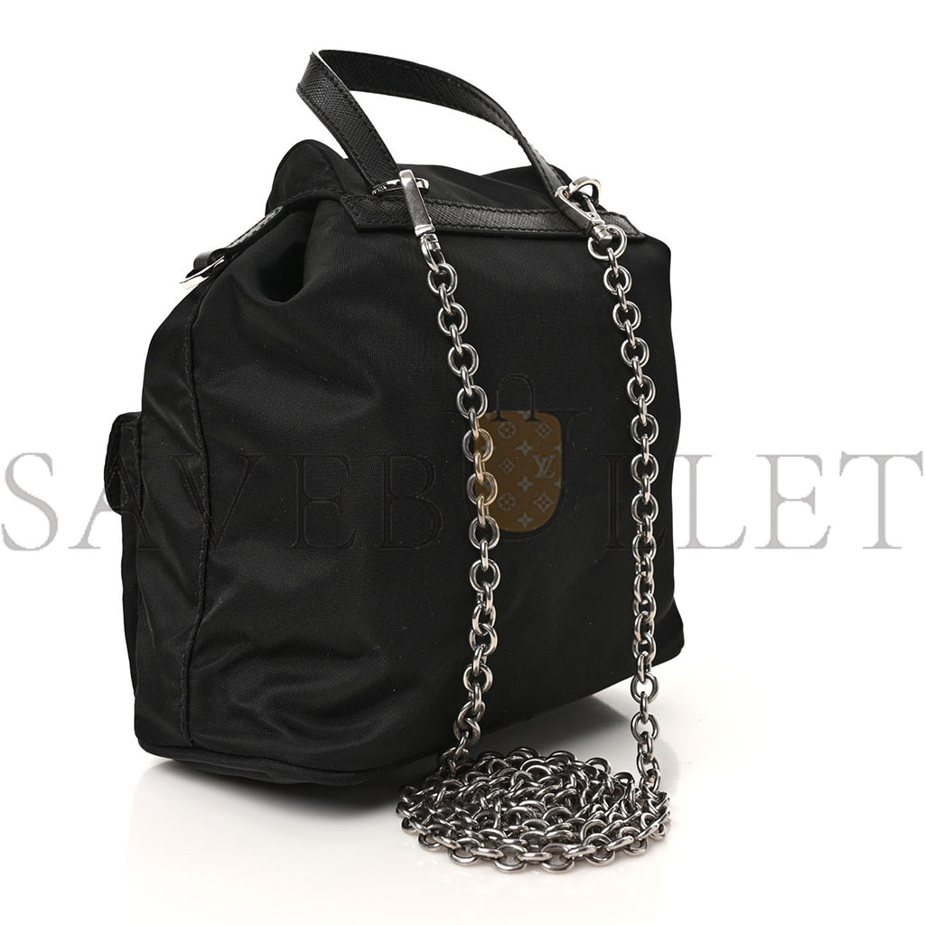 PRADA NYLON VELA MINI CROSSBODY BACKPACK BLACK (18*17*8cm) PRADA NYLON VELA MINI CROSSBODY BACKPACK BLACK (18*17*8cm)