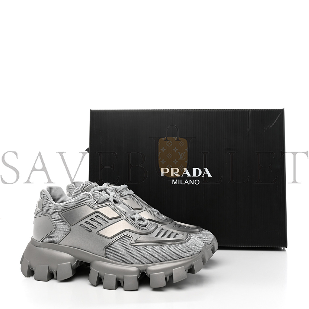 PRADA RUBBER TECHNICAL KNIT FABRIC CLOUDBUST THUNDER SNEAKERS 40 ARGENTO PRADA RUBBER TECHNICAL KNIT FABRIC CLOUDBUST THUNDER SNEAKERS 40 ARGENTO