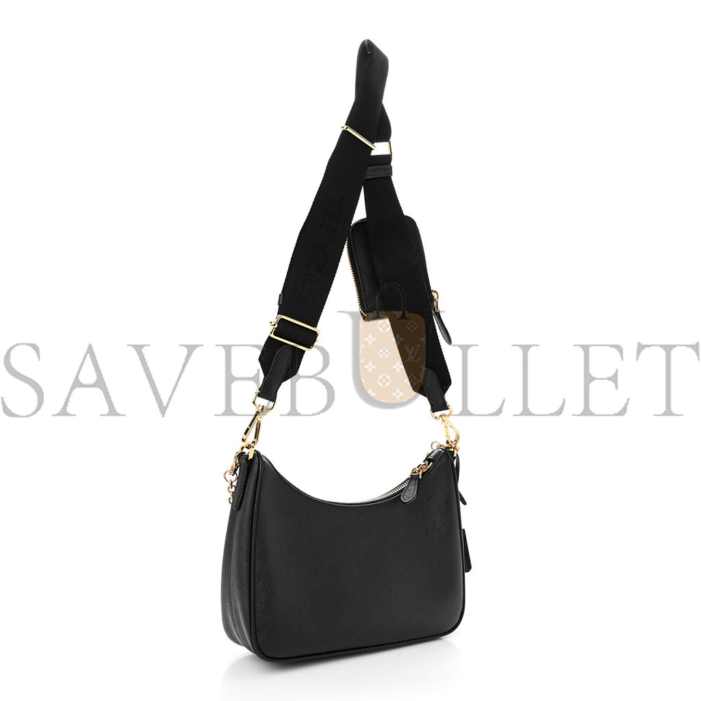 PRADA SAFFIANO LUX RE-EDITION 2005 SHOULDER BAG BLACK (22*17*6cm) PRADA SAFFIANO LUX RE-EDITION 2005 SHOULDER BAG BLACK (22*17*6cm)