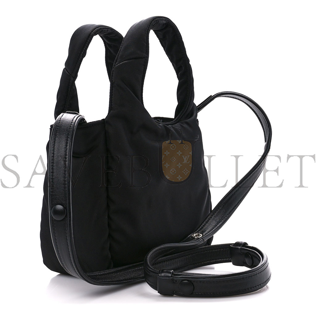PRADA TESSUTO SOFT PADDED RE-NYLON STRIPED MINI BAG BLACK (23*13*6cm) PRADA TESSUTO SOFT PADDED RE-NYLON STRIPED MINI BAG BLACK (23*13*6cm)