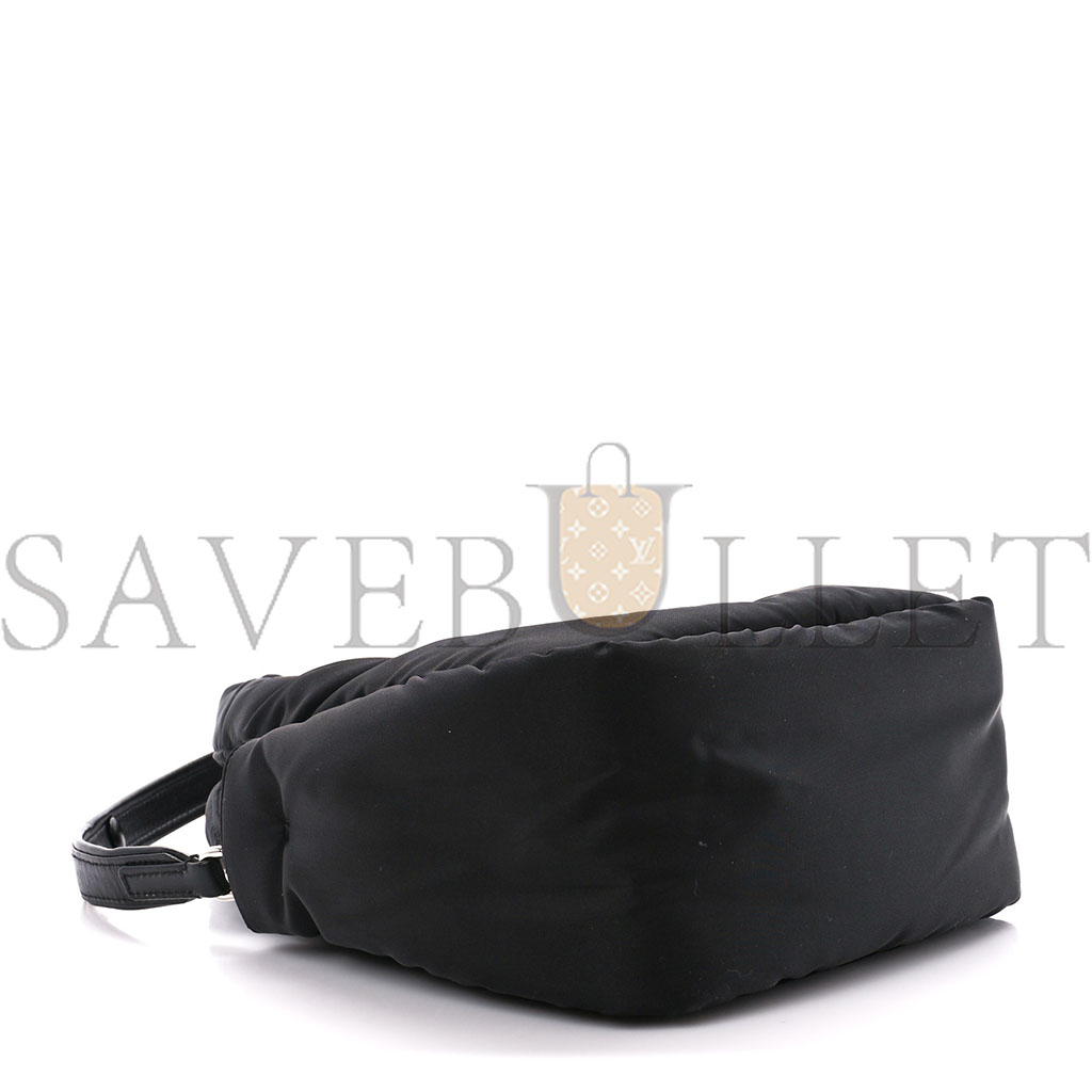 PRADA TESSUTO SOFT PADDED RE-NYLON STRIPED MINI BAG BLACK (23*13*6cm) PRADA TESSUTO SOFT PADDED RE-NYLON STRIPED MINI BAG BLACK (23*13*6cm)