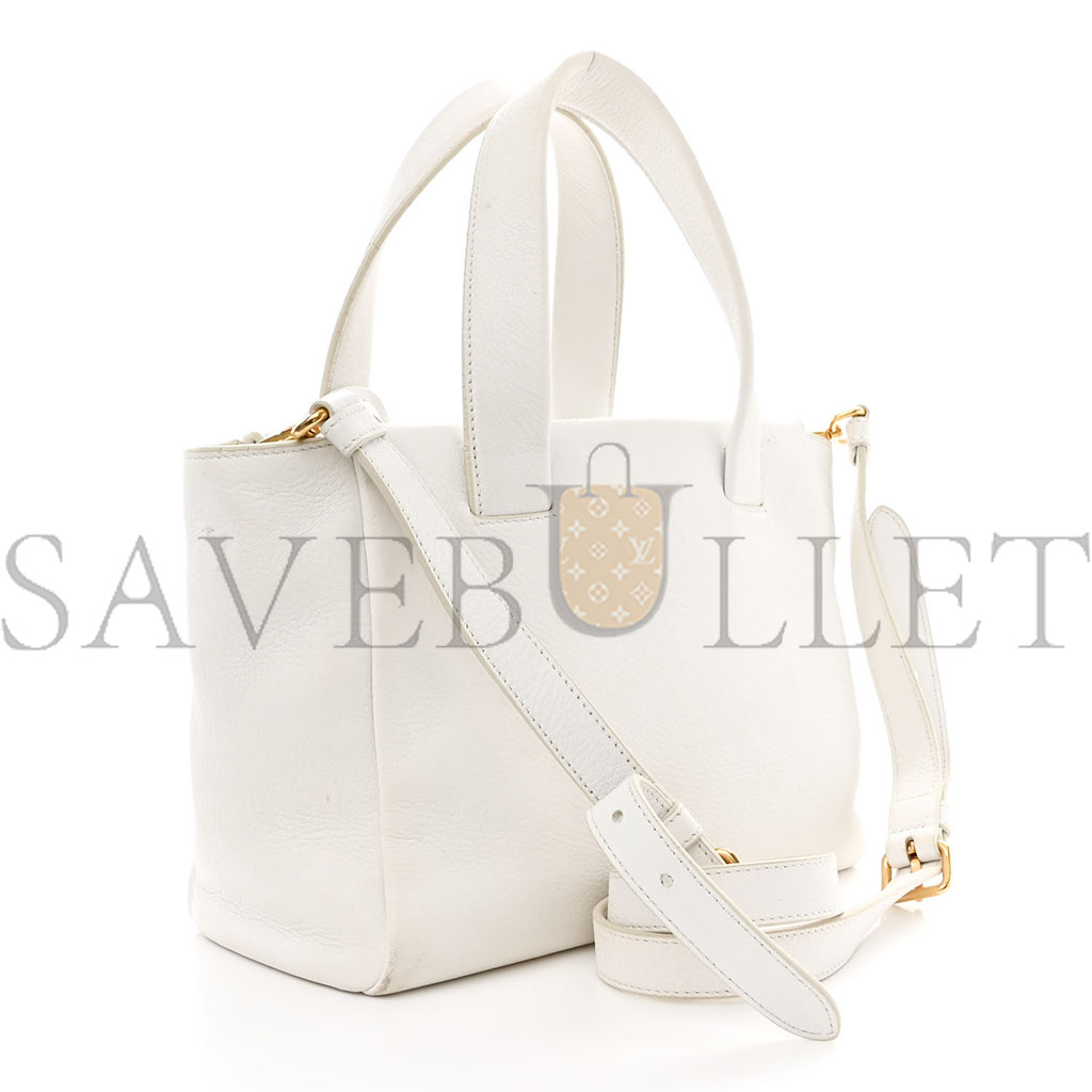 PRADA VITELLO CERVO MINI SATCHEL WHITE (24*24*11cm) PRADA VITELLO CERVO MINI SATCHEL WHITE (24*24*11cm)
