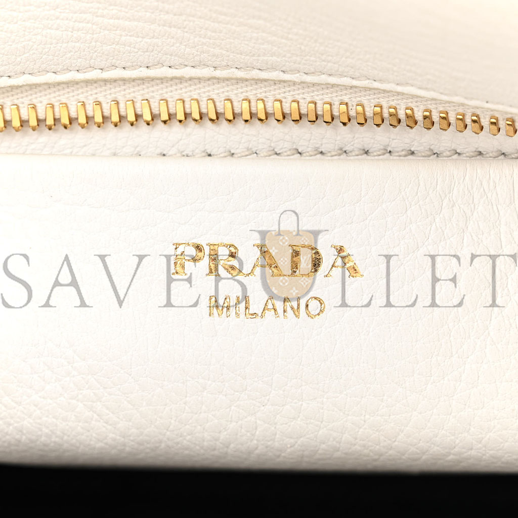 PRADA VITELLO CERVO MINI SATCHEL WHITE (24*24*11cm) PRADA VITELLO CERVO MINI SATCHEL WHITE (24*24*11cm)