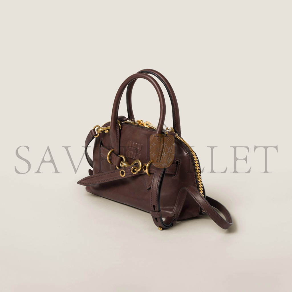 MIU MIU AVENTURE NAPPA LEATHER TOP-HANDLE BAG 5BB169 (28*16.5*10cm) MIU MIU AVENTURE NAPPA LEATHER TOP-HANDLE BAG 5BB169 (28*16.5*10cm)