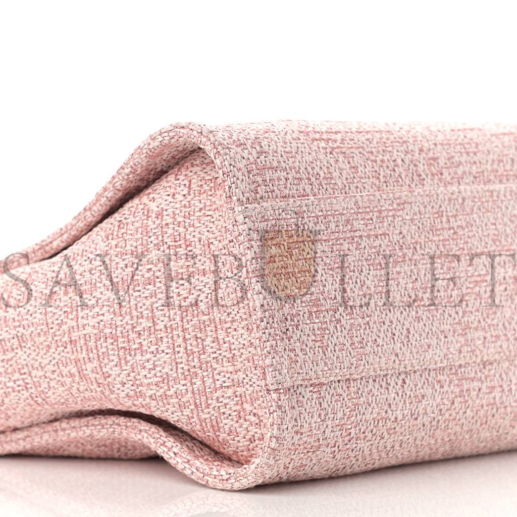CHANEL LUREX BOUCLE SMALL DEAUVILLE TOTE PINK (34*26*13cm) CHANEL LUREX BOUCLE SMALL DEAUVILLE TOTE PINK (34*26*13cm)