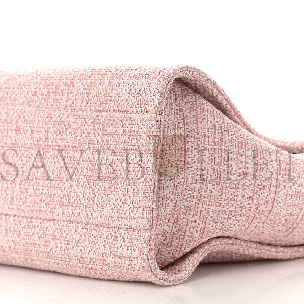 CHANEL LUREX BOUCLE SMALL DEAUVILLE TOTE PINK (34*26*13cm) CHANEL LUREX BOUCLE SMALL DEAUVILLE TOTE PINK (34*26*13cm)