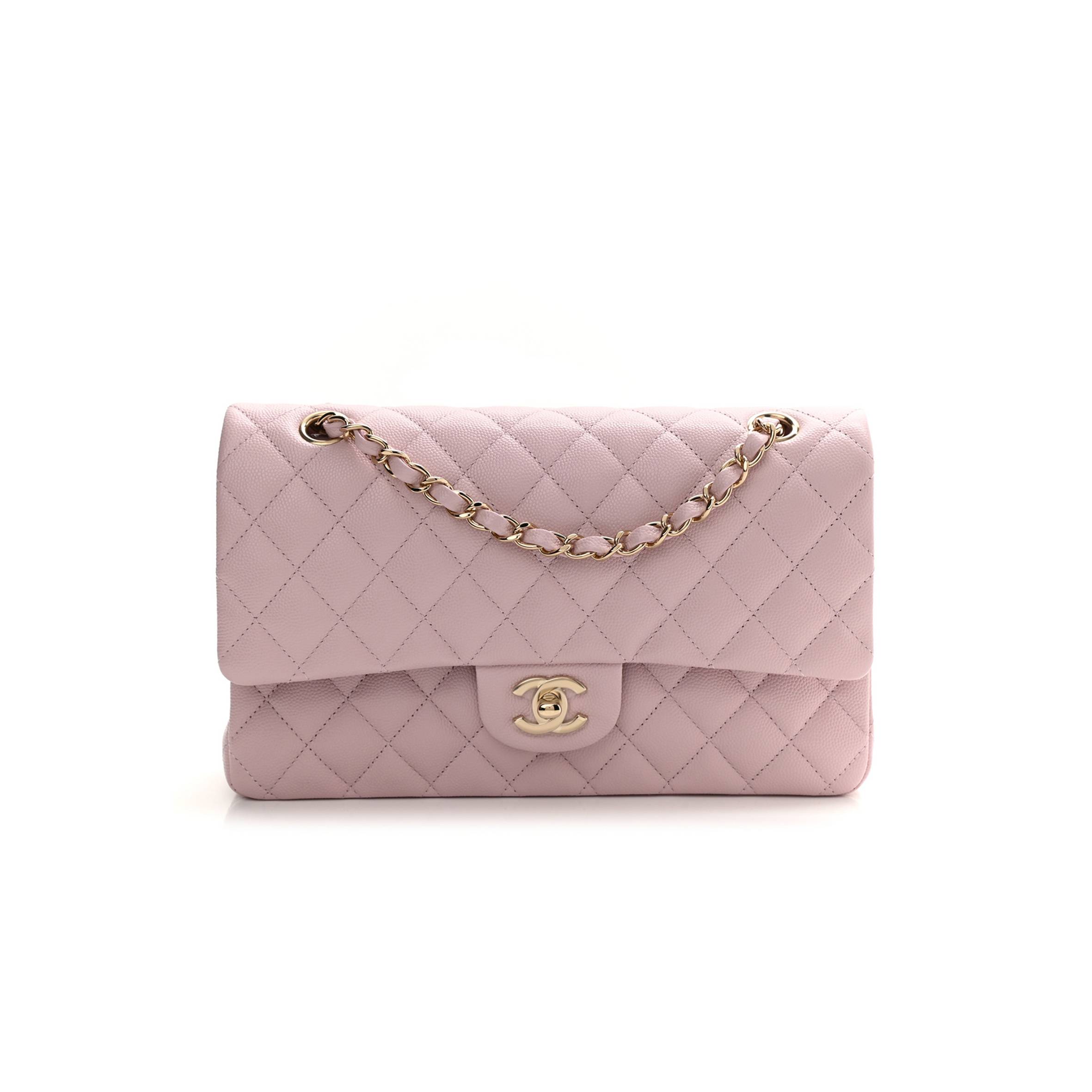 CHANEL CAVIAR QUILTED MEDIUM DOUBLE FLAP LIGHT PINK ROSE GOLD HARDWARE (25*15*6cm) CHANEL CAVIAR QUILTED MEDIUM DOUBLE FLAP LIGHT PINK ROSE GOLD HARDWARE (25*15*6cm)