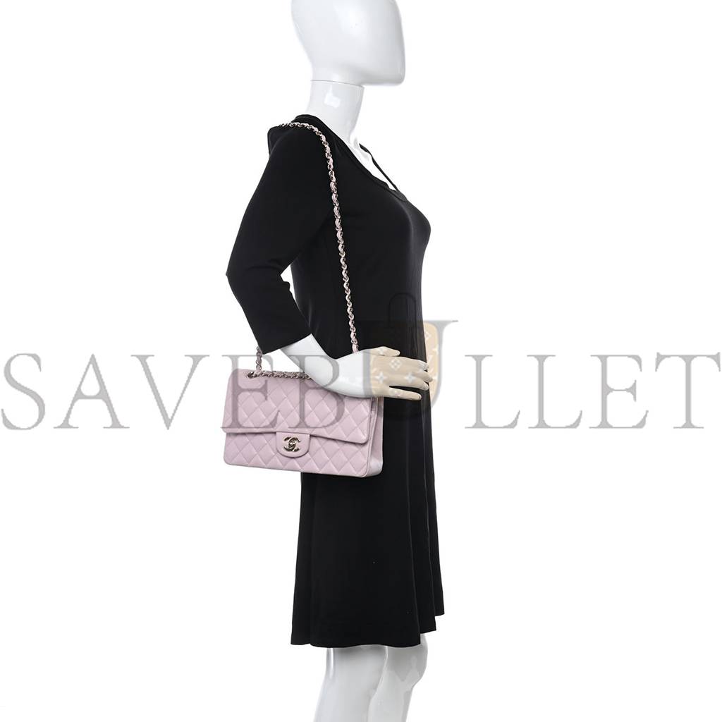 CHANEL CAVIAR QUILTED MEDIUM DOUBLE FLAP LIGHT PINK ROSE GOLD HARDWARE (25*15*6cm) CHANEL CAVIAR QUILTED MEDIUM DOUBLE FLAP LIGHT PINK ROSE GOLD HARDWARE (25*15*6cm)