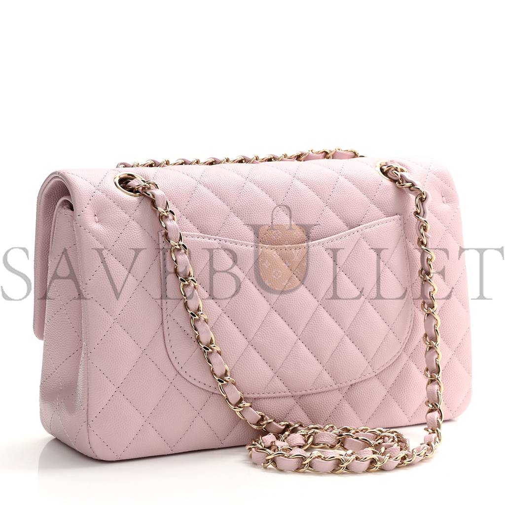 CHANEL CAVIAR QUILTED MEDIUM DOUBLE FLAP LIGHT PINK ROSE GOLD HARDWARE (25*15*6cm) CHANEL CAVIAR QUILTED MEDIUM DOUBLE FLAP LIGHT PINK ROSE GOLD HARDWARE (25*15*6cm)