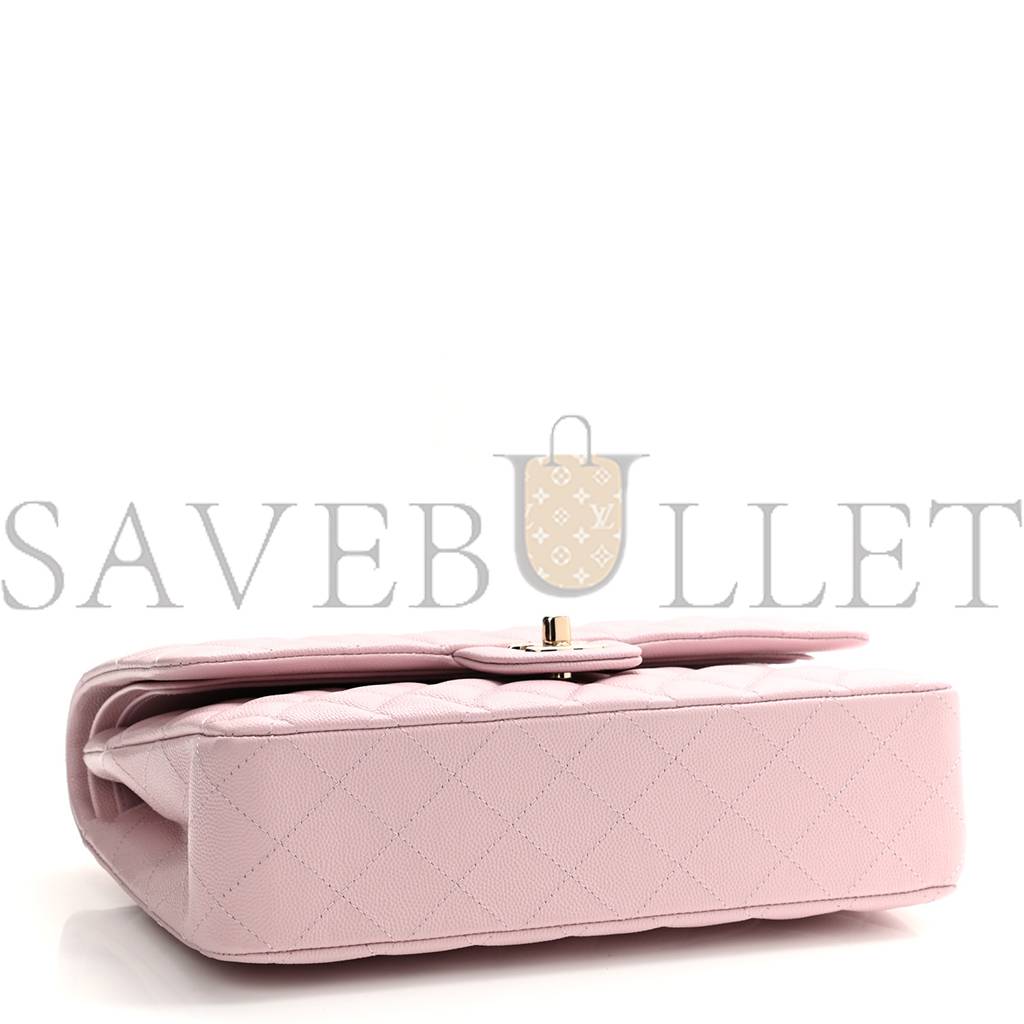 CHANEL CAVIAR QUILTED MEDIUM DOUBLE FLAP LIGHT PINK ROSE GOLD HARDWARE (25*15*6cm) CHANEL CAVIAR QUILTED MEDIUM DOUBLE FLAP LIGHT PINK ROSE GOLD HARDWARE (25*15*6cm)