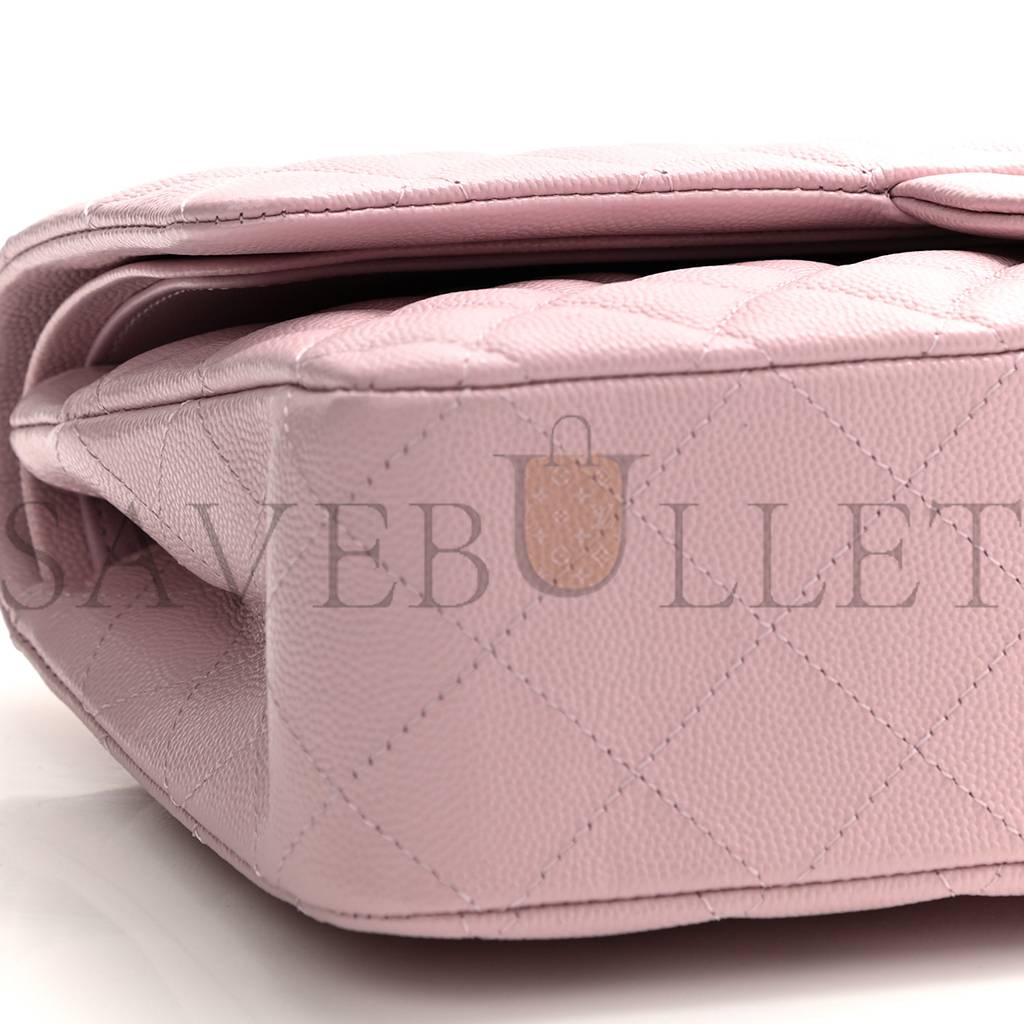 CHANEL CAVIAR QUILTED MEDIUM DOUBLE FLAP LIGHT PINK ROSE GOLD HARDWARE (25*15*6cm) CHANEL CAVIAR QUILTED MEDIUM DOUBLE FLAP LIGHT PINK ROSE GOLD HARDWARE (25*15*6cm)