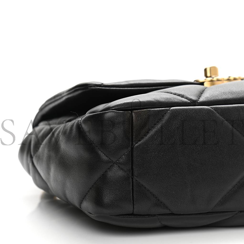CHANEL GOATSKIN QUILTED MEDIUM CHANEL 19 FLAP BLACK GOLD HARDWARE (25*17*8cm) CHANEL GOATSKIN QUILTED MEDIUM CHANEL 19 FLAP BLACK GOLD HARDWARE (25*17*8cm)