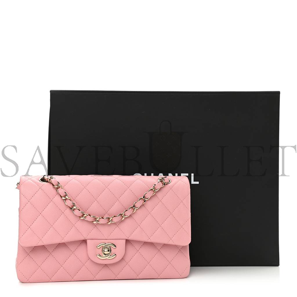 CHANEL CAVIAR QUILTED MEDIUM DOUBLE FLAP PINK (25*15*6cm) CHANEL CAVIAR QUILTED MEDIUM DOUBLE FLAP PINK (25*15*6cm)