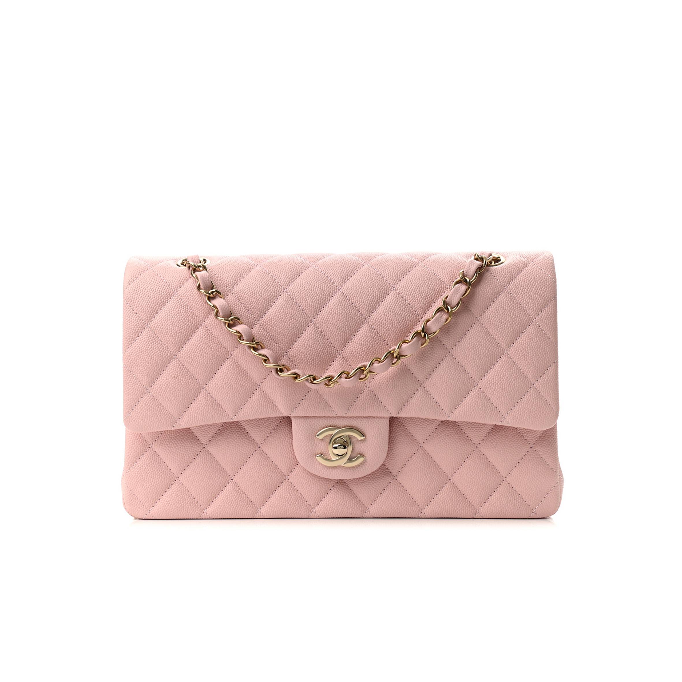 CHANEL CAVIAR QUILTED MEDIUM DOUBLE FLAP LIGHT PINK ROSE GOLD HARDWARE (25*15*6cm) CHANEL CAVIAR QUILTED MEDIUM DOUBLE FLAP LIGHT PINK ROSE GOLD HARDWARE (25*15*6cm)