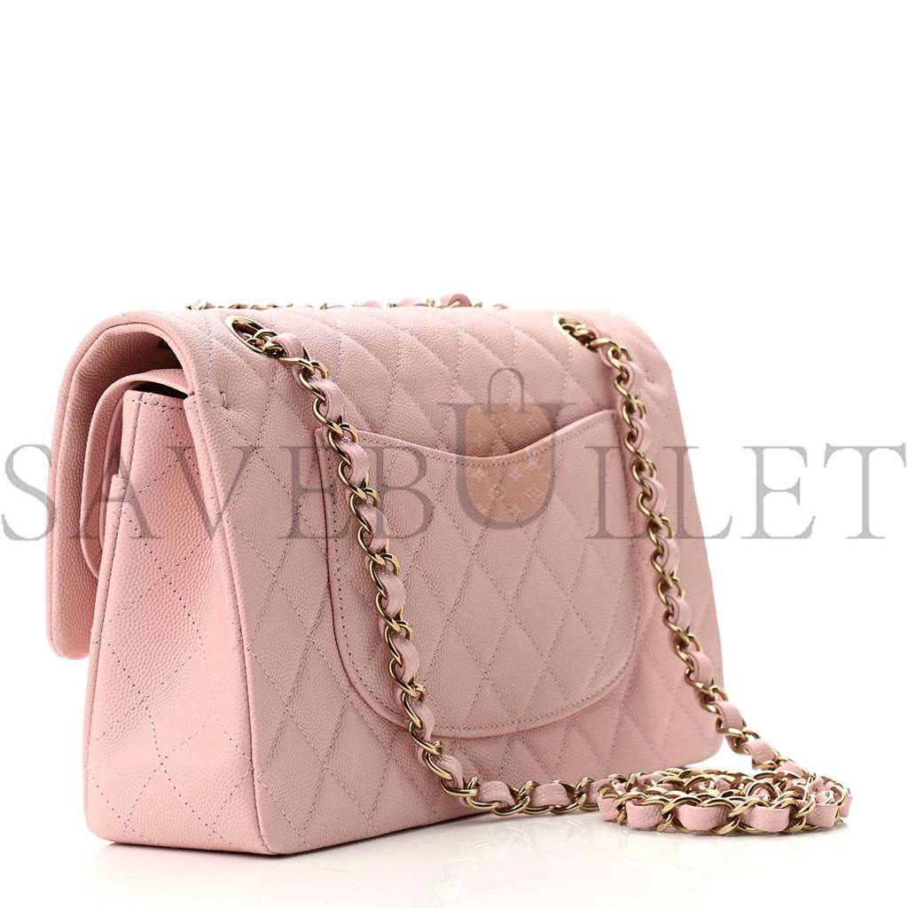 CHANEL CAVIAR QUILTED MEDIUM DOUBLE FLAP LIGHT PINK ROSE GOLD HARDWARE (25*15*6cm) CHANEL CAVIAR QUILTED MEDIUM DOUBLE FLAP LIGHT PINK ROSE GOLD HARDWARE (25*15*6cm)
