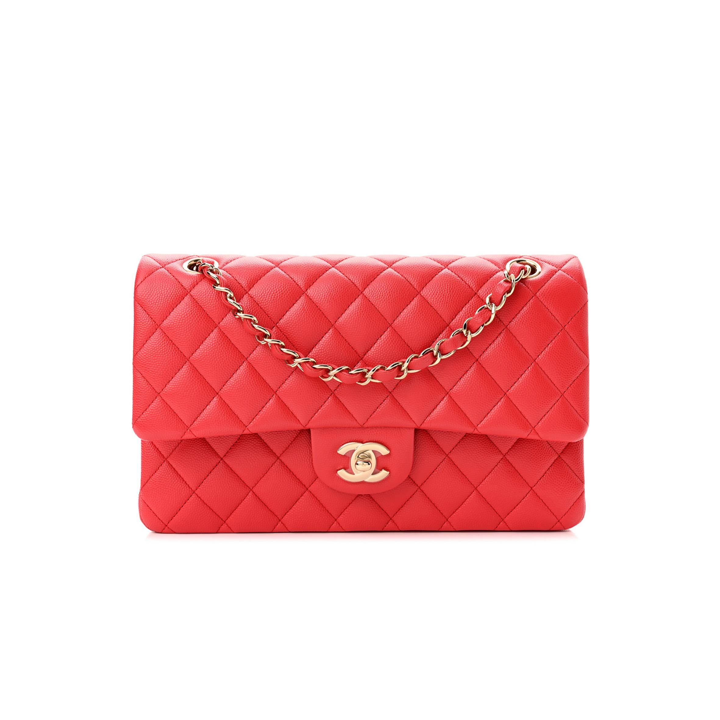 CHANEL CAVIAR QUILTED MEDIUM DOUBLE FLAP RED GOLD HARDWARE (25*17*6cm) CHANEL CAVIAR QUILTED MEDIUM DOUBLE FLAP RED GOLD HARDWARE (25*17*6cm)
