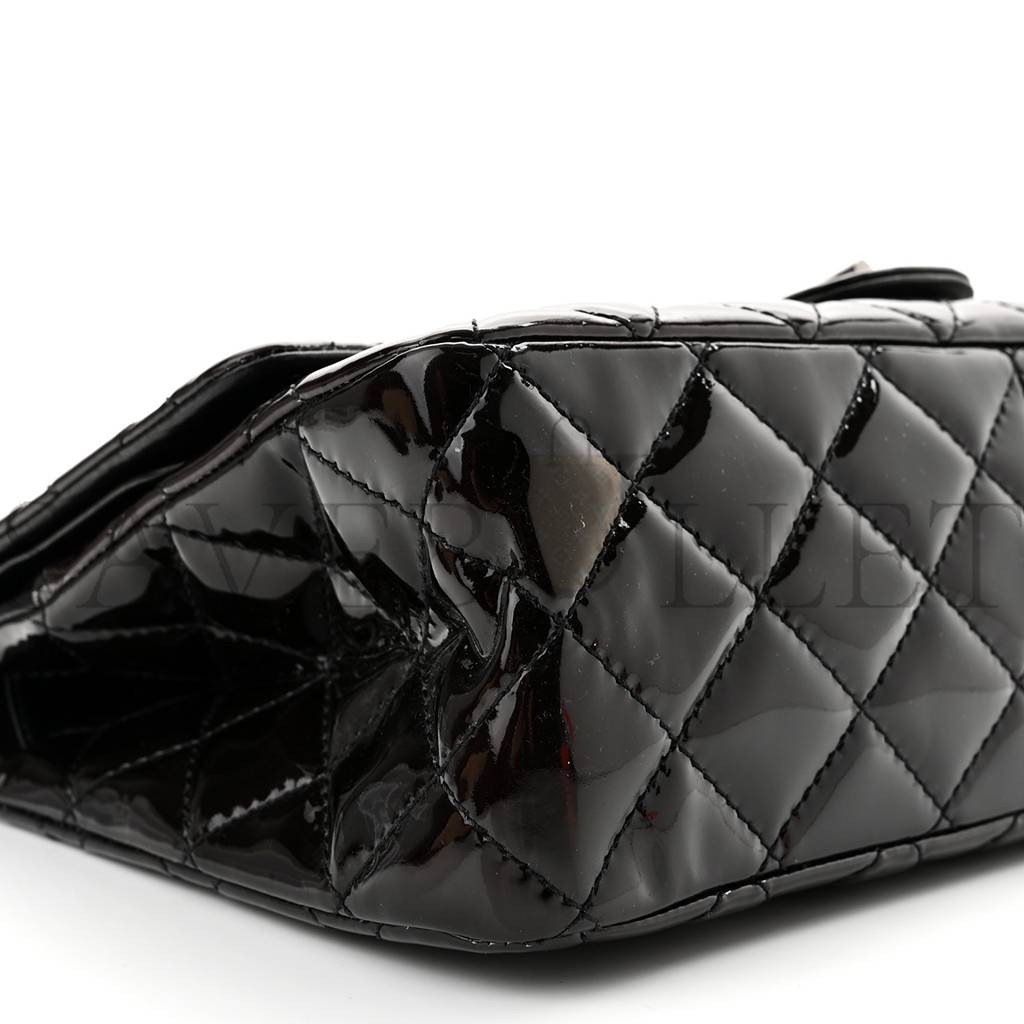 CHANEL PATENT QUILTED 2.55 REISSUE 227 FLAP PRUNE SILVER HARDWARE (30*19*10cm) CHANEL PATENT QUILTED 2.55 REISSUE 227 FLAP PRUNE SILVER HARDWARE (30*19*10cm)