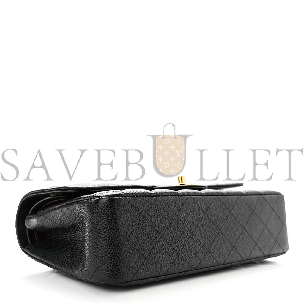 CHANEL CAVIAR QUILTED MEDIUM DOUBLE FLAP BLACK GOLD HARDWARE (25*15*6cm) CHANEL CAVIAR QUILTED MEDIUM DOUBLE FLAP BLACK GOLD HARDWARE (25*15*6cm)