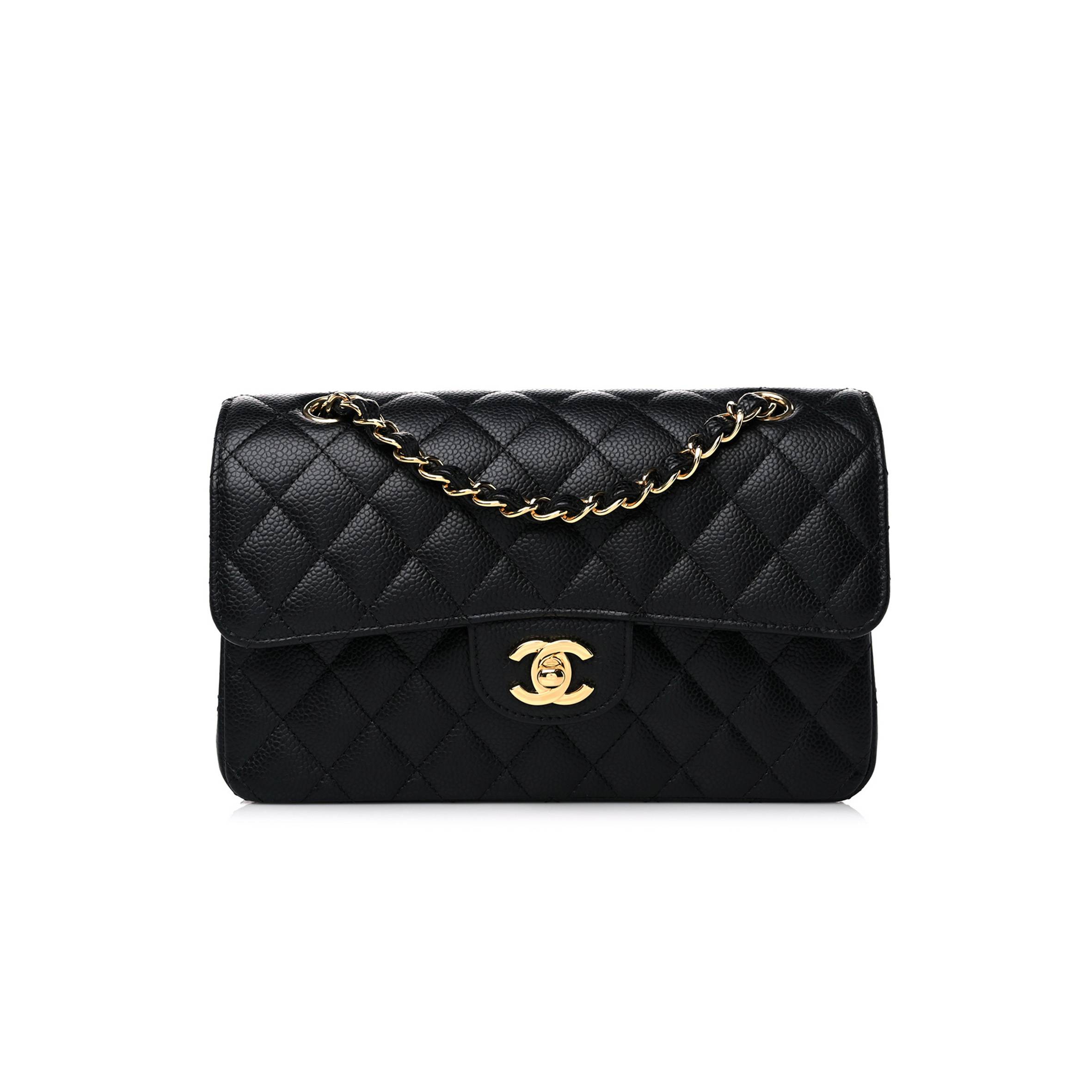 CHANEL CAVIAR QUILTED SMALL DOUBLE FLAP BLACK GOLD HARDWARE (23*15*6cm) CHANEL CAVIAR QUILTED SMALL DOUBLE FLAP BLACK GOLD HARDWARE (23*15*6cm)