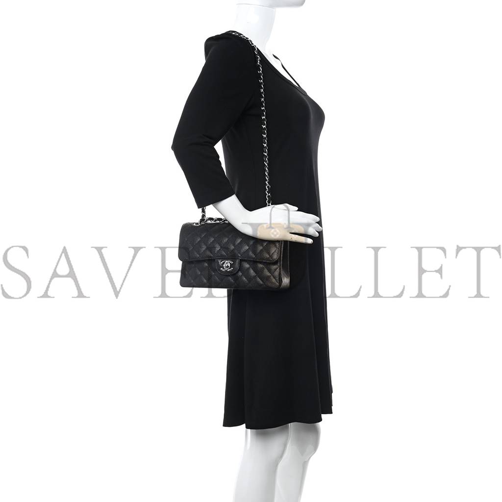 CHANEL CAVIAR QUILTED SMALL DOUBLE FLAP BLACK GOLD HARDWARE (23*15*6cm) CHANEL CAVIAR QUILTED SMALL DOUBLE FLAP BLACK GOLD HARDWARE (23*15*6cm)