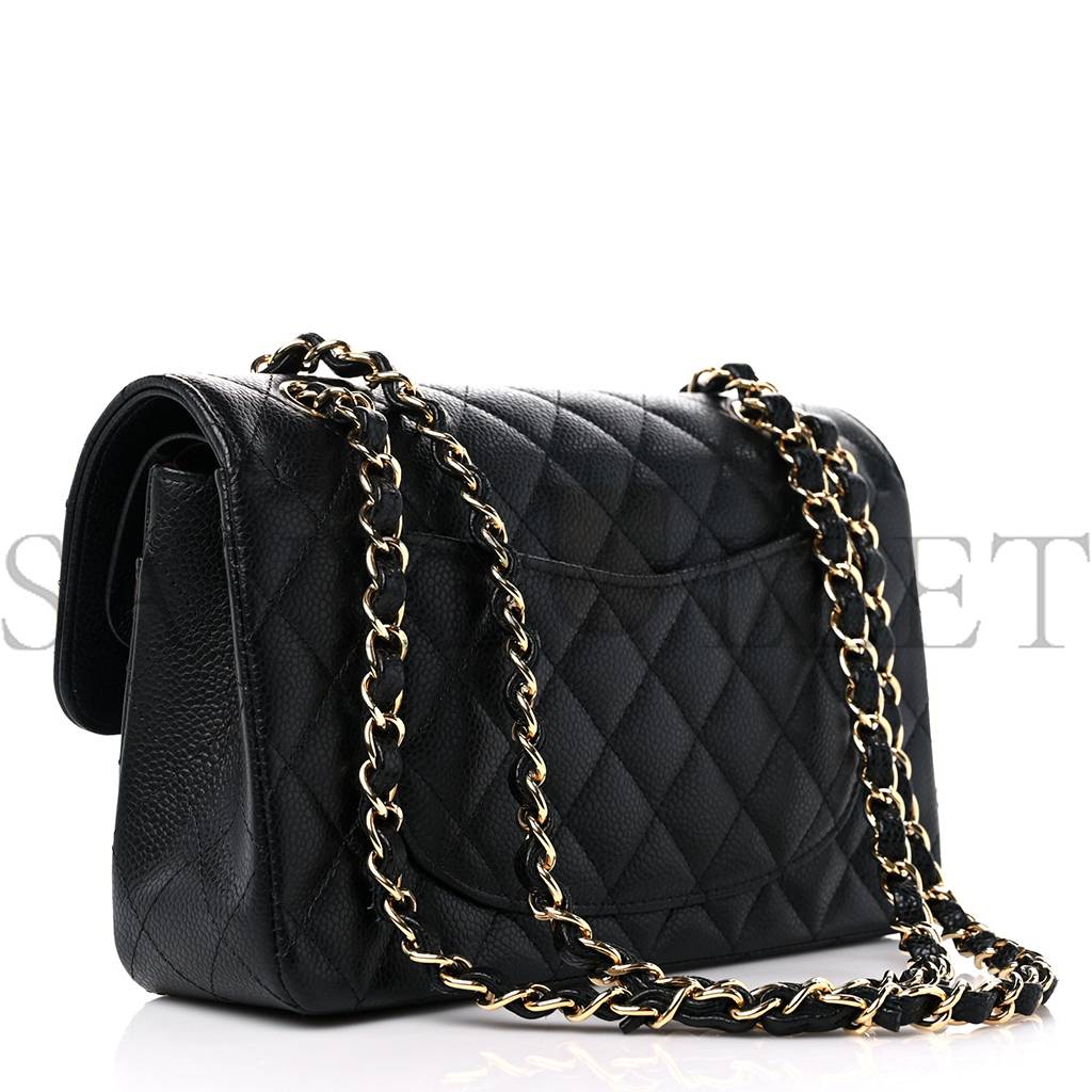 CHANEL CAVIAR QUILTED SMALL DOUBLE FLAP BLACK GOLD HARDWARE (23*15*6cm) CHANEL CAVIAR QUILTED SMALL DOUBLE FLAP BLACK GOLD HARDWARE (23*15*6cm)