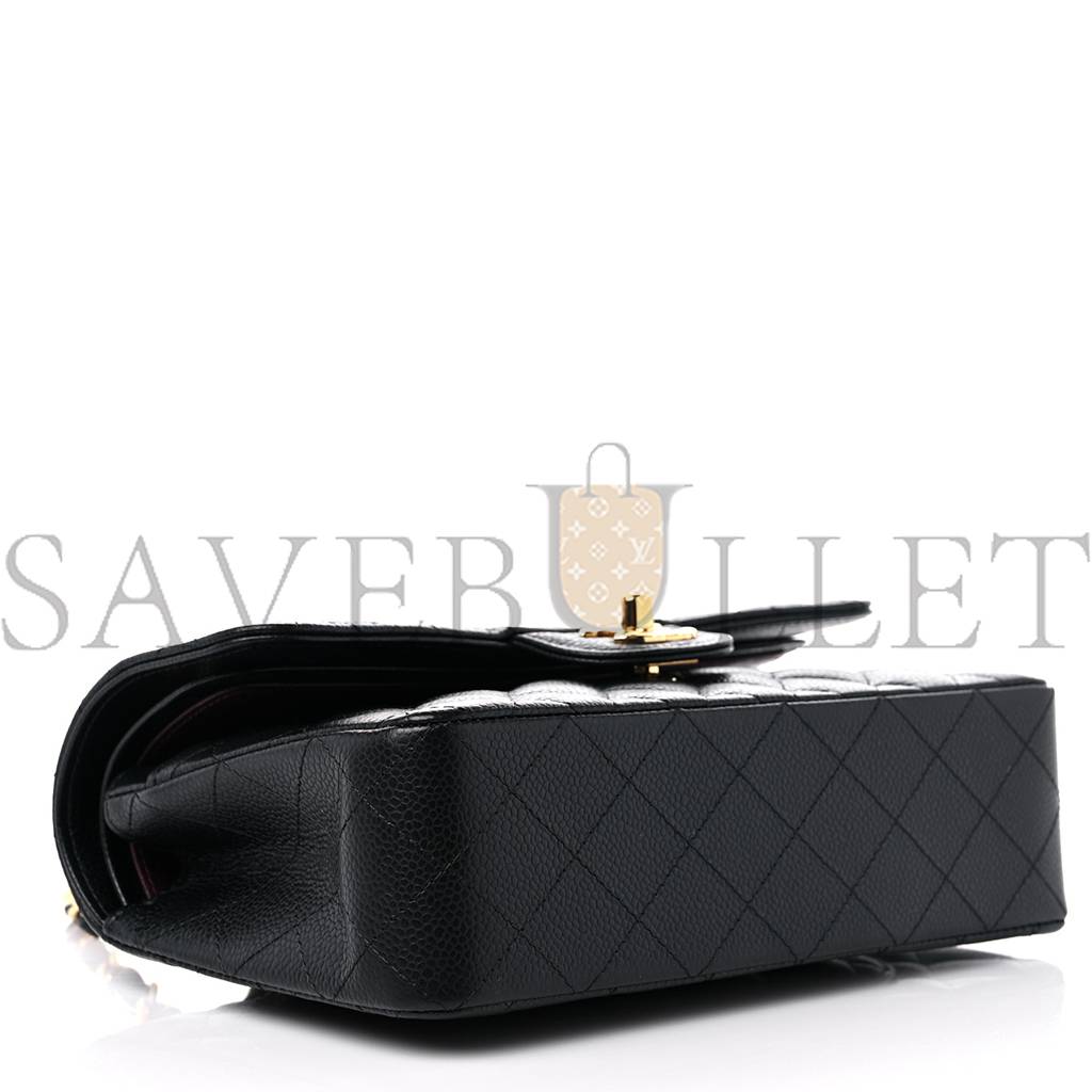 CHANEL CAVIAR QUILTED SMALL DOUBLE FLAP BLACK GOLD HARDWARE (23*15*6cm) CHANEL CAVIAR QUILTED SMALL DOUBLE FLAP BLACK GOLD HARDWARE (23*15*6cm)