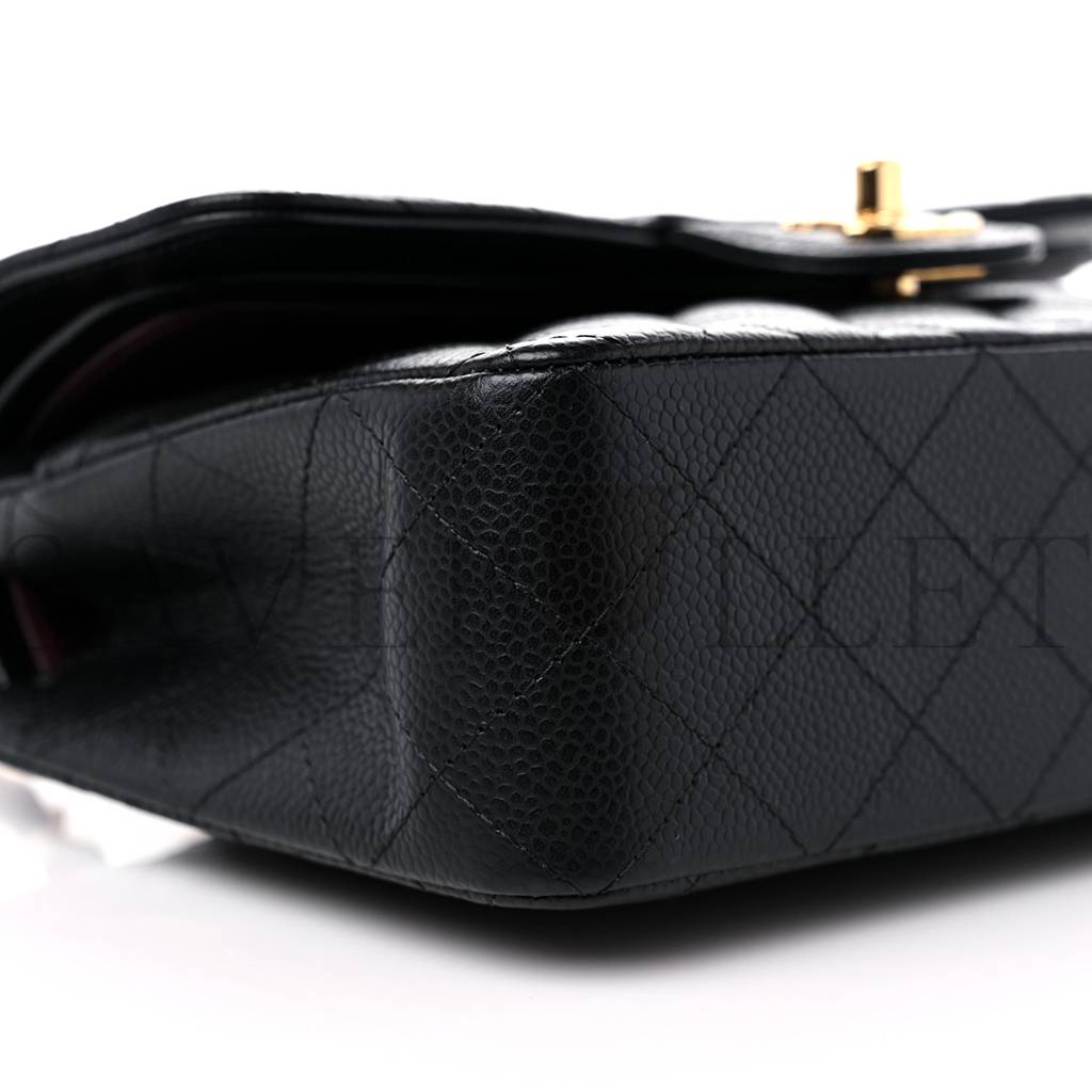 CHANEL CAVIAR QUILTED SMALL DOUBLE FLAP BLACK GOLD HARDWARE (23*15*6cm) CHANEL CAVIAR QUILTED SMALL DOUBLE FLAP BLACK GOLD HARDWARE (23*15*6cm)