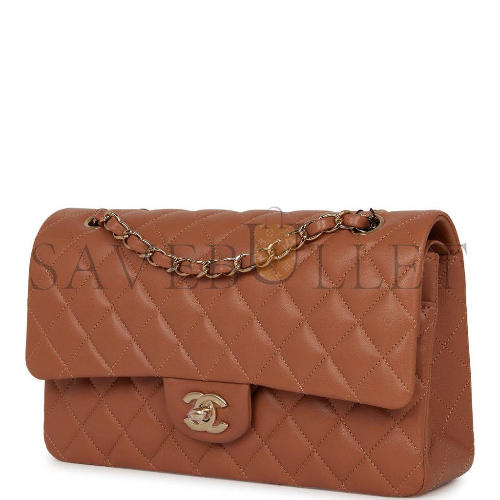 CHANEL MEDIUM CLASSIC DOUBLE FLAP BAG CARAMEL LAMBSKIN LIGHT GOLD HARDWARE (25*15*7cm) CHANEL MEDIUM CLASSIC DOUBLE FLAP BAG CARAMEL LAMBSKIN LIGHT GOLD HARDWARE (25*15*7cm)