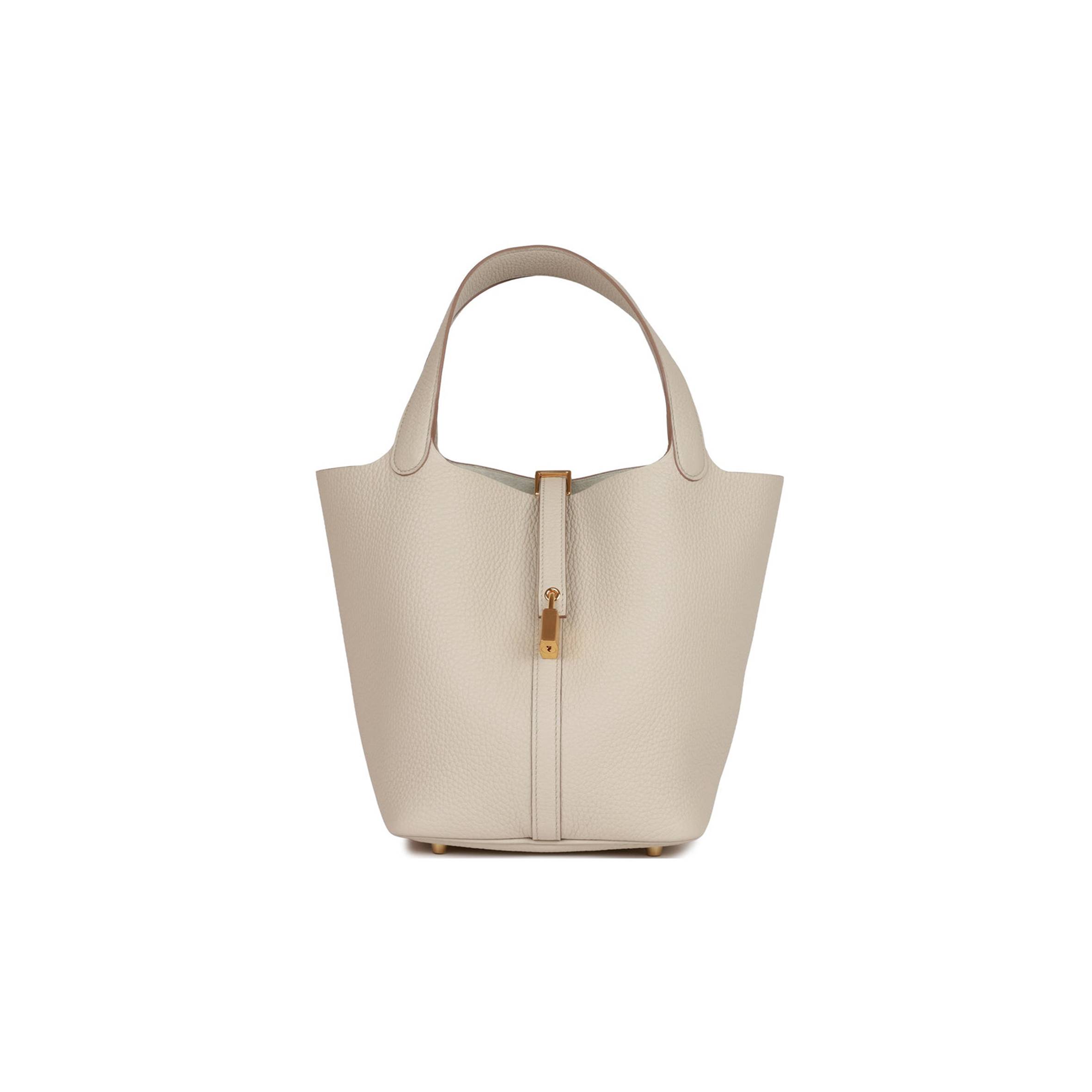 HERMES PICOTIN LOCK 22 BETON CLEMENCE GOLD HARDWARE (22*21*18cm) HERMES PICOTIN LOCK 22 BETON CLEMENCE GOLD HARDWARE (22*21*18cm)