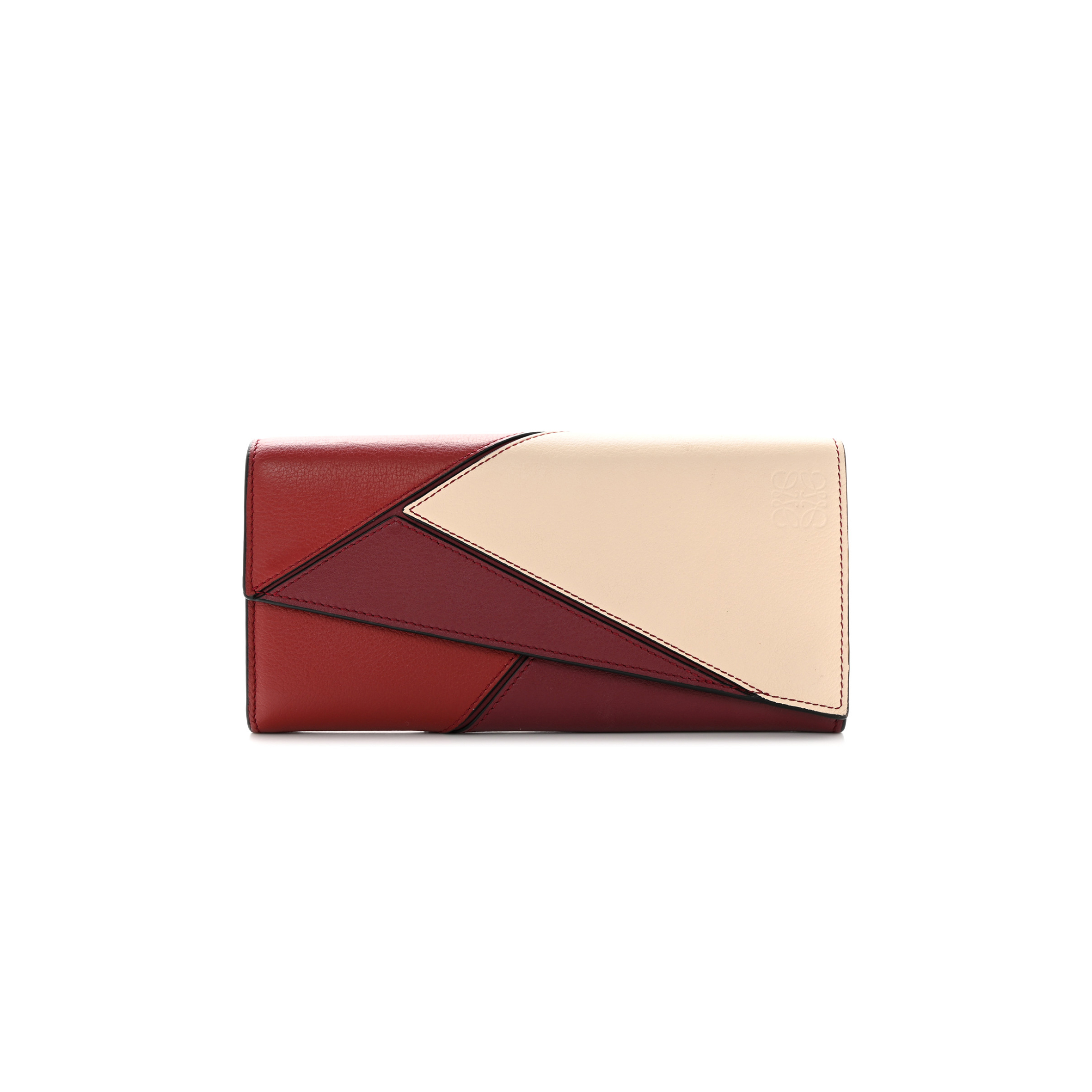 LOEWE CALFSKIN PUZZLE CONTINENTAL WALLET WINE GARNET (19*10*3cm) LOEWE CALFSKIN PUZZLE CONTINENTAL WALLET WINE GARNET (19*10*3cm)