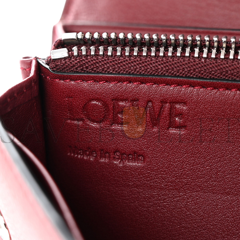 LOEWE CALFSKIN PUZZLE CONTINENTAL WALLET WINE GARNET (19*10*3cm) LOEWE CALFSKIN PUZZLE CONTINENTAL WALLET WINE GARNET (19*10*3cm)