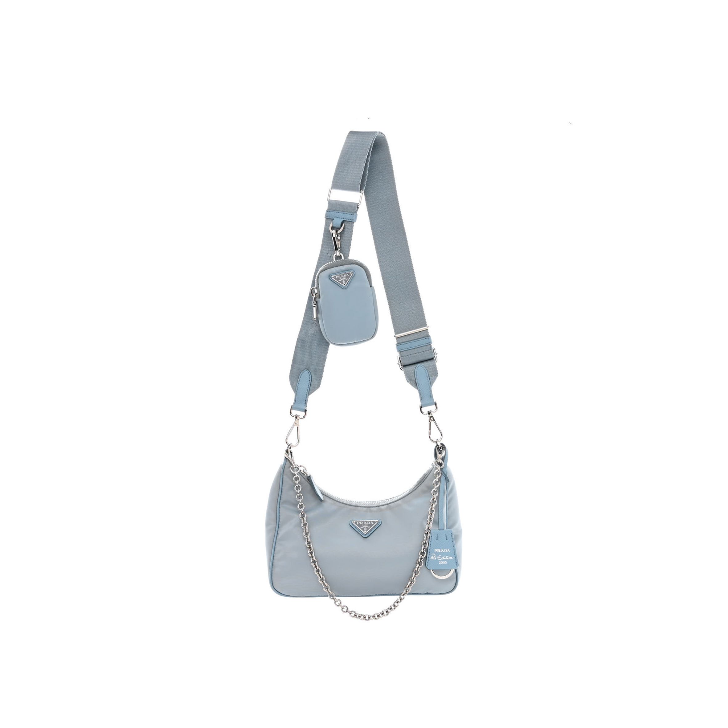 PRADA NYLON RE-EDITION 2005 SHOULDER BAG ASTRALE (22*12*6cm) PRADA NYLON RE-EDITION 2005 SHOULDER BAG ASTRALE (22*12*6cm)