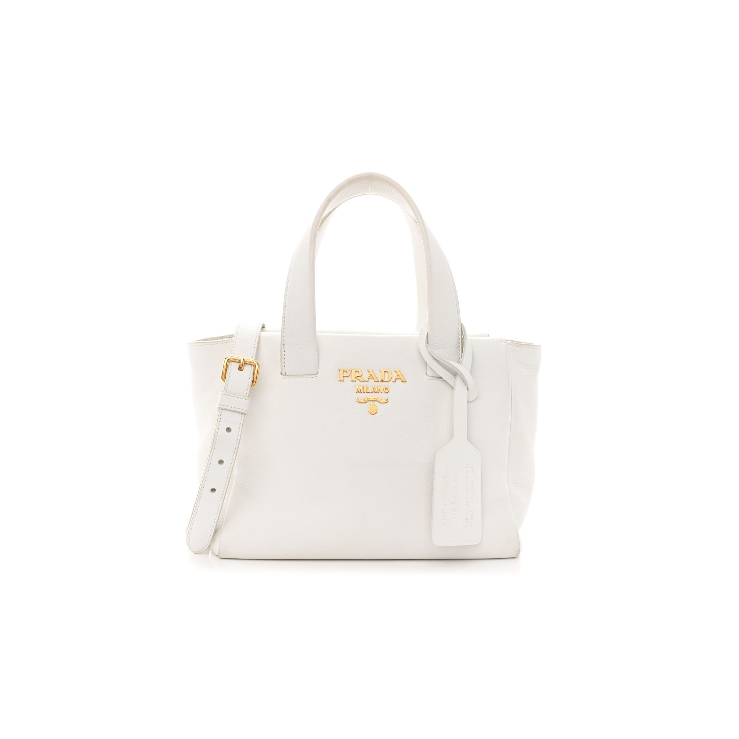 PRADA VITELLO CERVO MINI SATCHEL WHITE (24*24*11cm) PRADA VITELLO CERVO MINI SATCHEL WHITE (24*24*11cm)