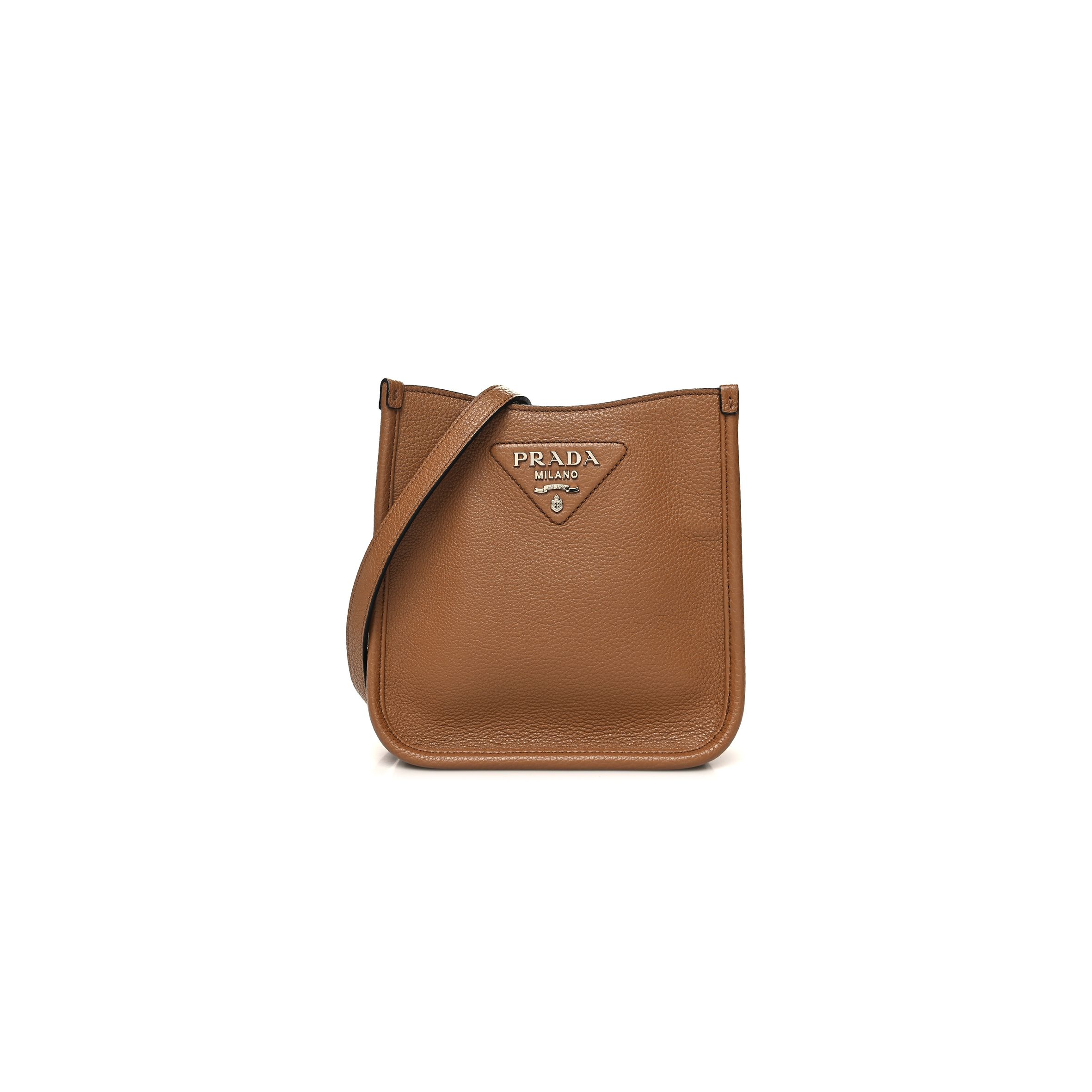 PRADA VITELLO DAINO SOFT MINI SHOULDER BAG CARAMEL (20*19*13cm) PRADA VITELLO DAINO SOFT MINI SHOULDER BAG CARAMEL (20*19*13cm)