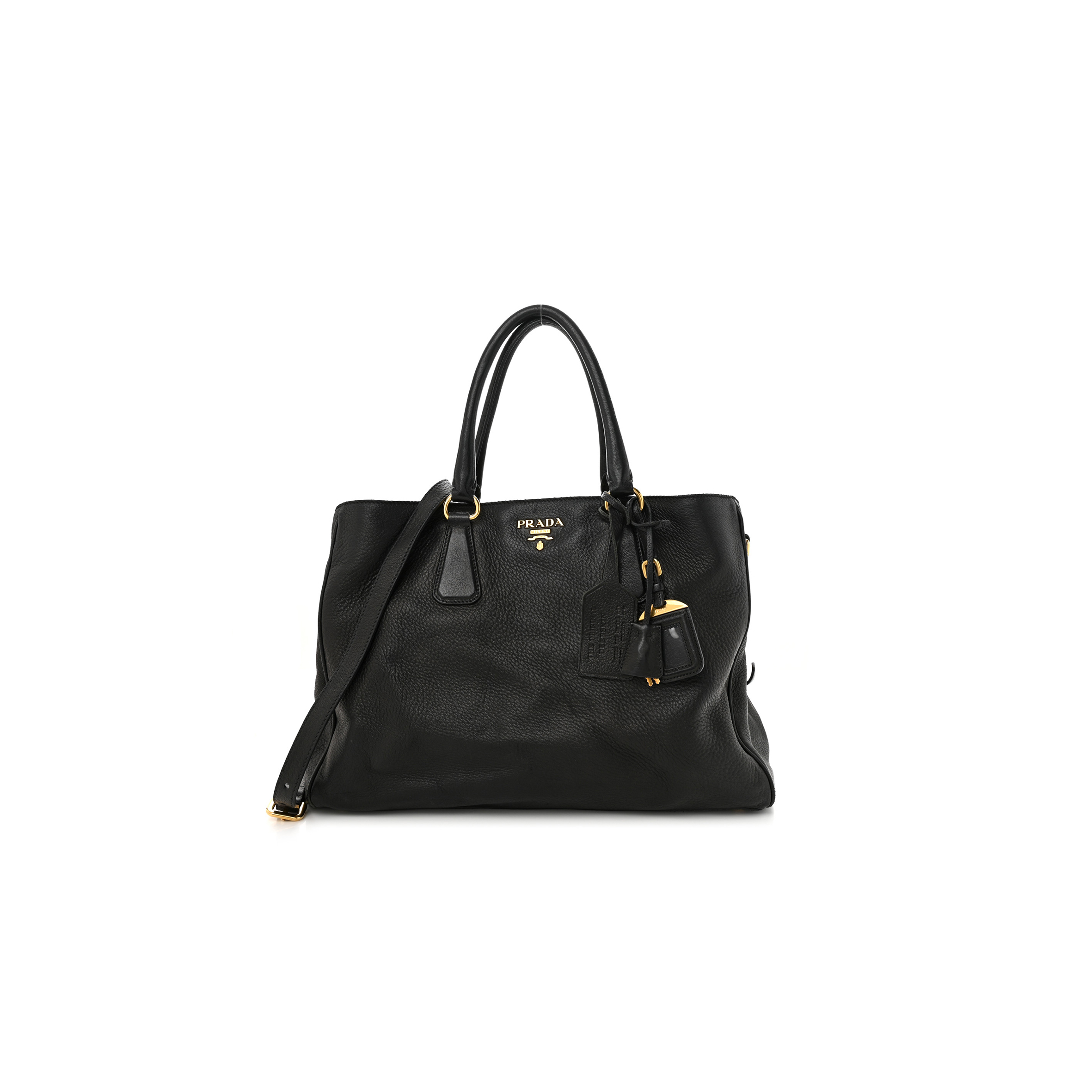 PRADA VITELLO DAINO TOTE BLACK (39*28*17cm) PRADA VITELLO DAINO TOTE BLACK (39*28*17cm)