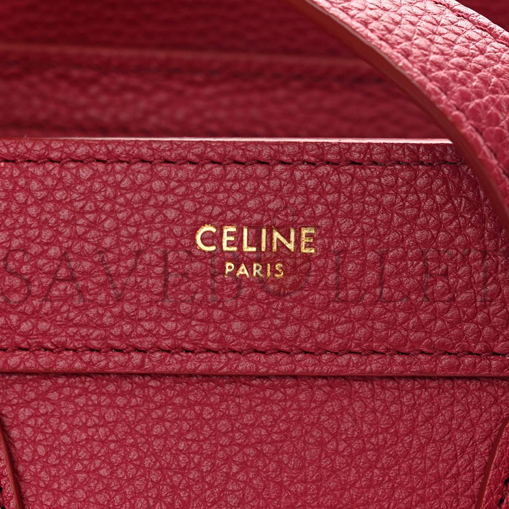 CELINE DRUMMED CALFSKIN NANO LUGGAGE RASBERRY (20*20*10cm) CELINE DRUMMED CALFSKIN NANO LUGGAGE RASBERRY (20*20*10cm)