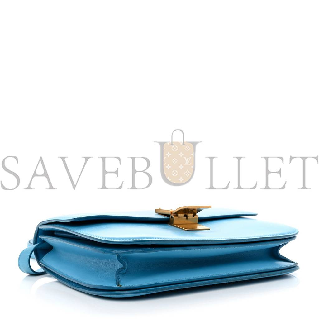CELINE BOX CALFSKIN MEDIUM CLASSIC BOX FLAP BAG BLUE (23*18*6cm) CELINE BOX CALFSKIN MEDIUM CLASSIC BOX FLAP BAG BLUE (23*18*6cm)