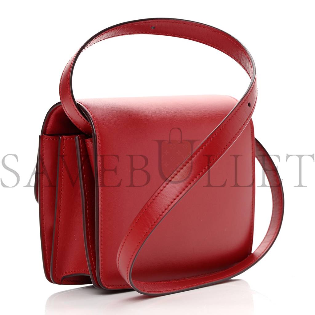 CELINE SMOOTH CALFSKIN SMALL CLASSIC BOX FLAP BAG RED (17*15*7cm) CELINE SMOOTH CALFSKIN SMALL CLASSIC BOX FLAP BAG RED (17*15*7cm)