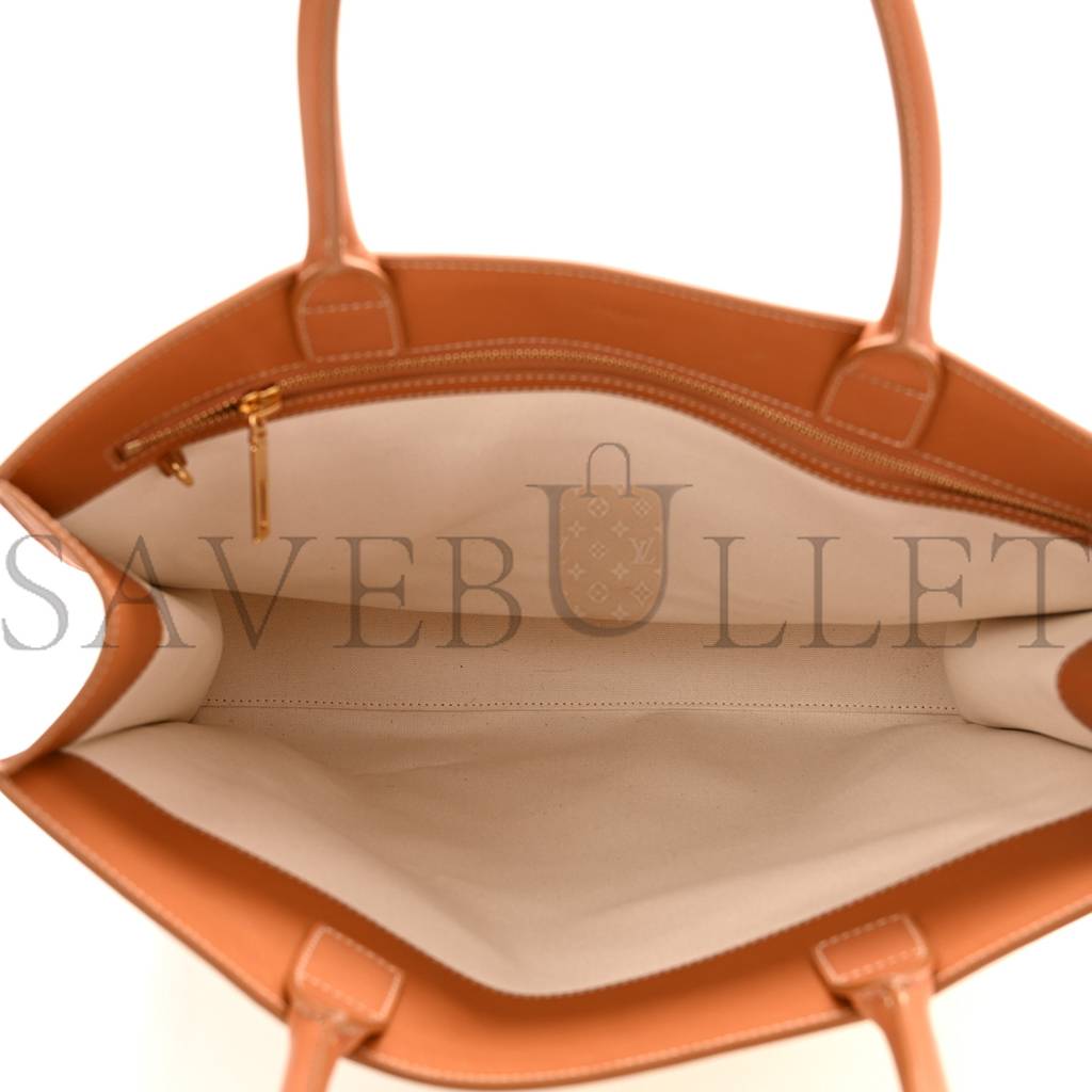 CELINE CANVAS CALFSKIN LOGO PRINT VERTICAL CABAS NATURAL TAN (39*36*9cm) CELINE CANVAS CALFSKIN LOGO PRINT VERTICAL CABAS NATURAL TAN (39*36*9cm)