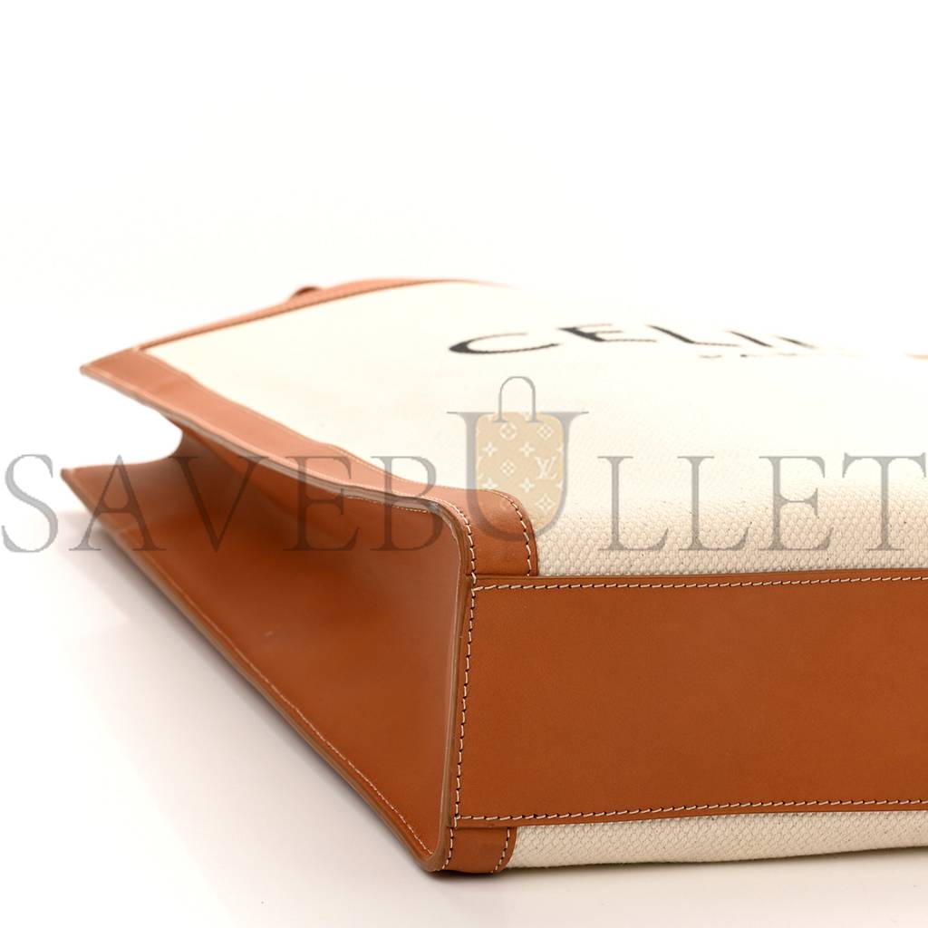 CELINE CANVAS CALFSKIN LOGO PRINT VERTICAL CABAS NATURAL TAN (39*36*9cm) CELINE CANVAS CALFSKIN LOGO PRINT VERTICAL CABAS NATURAL TAN (39*36*9cm)