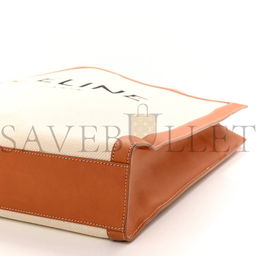 CELINE CANVAS CALFSKIN LOGO PRINT VERTICAL CABAS NATURAL TAN (39*36*9cm) CELINE CANVAS CALFSKIN LOGO PRINT VERTICAL CABAS NATURAL TAN (39*36*9cm)
