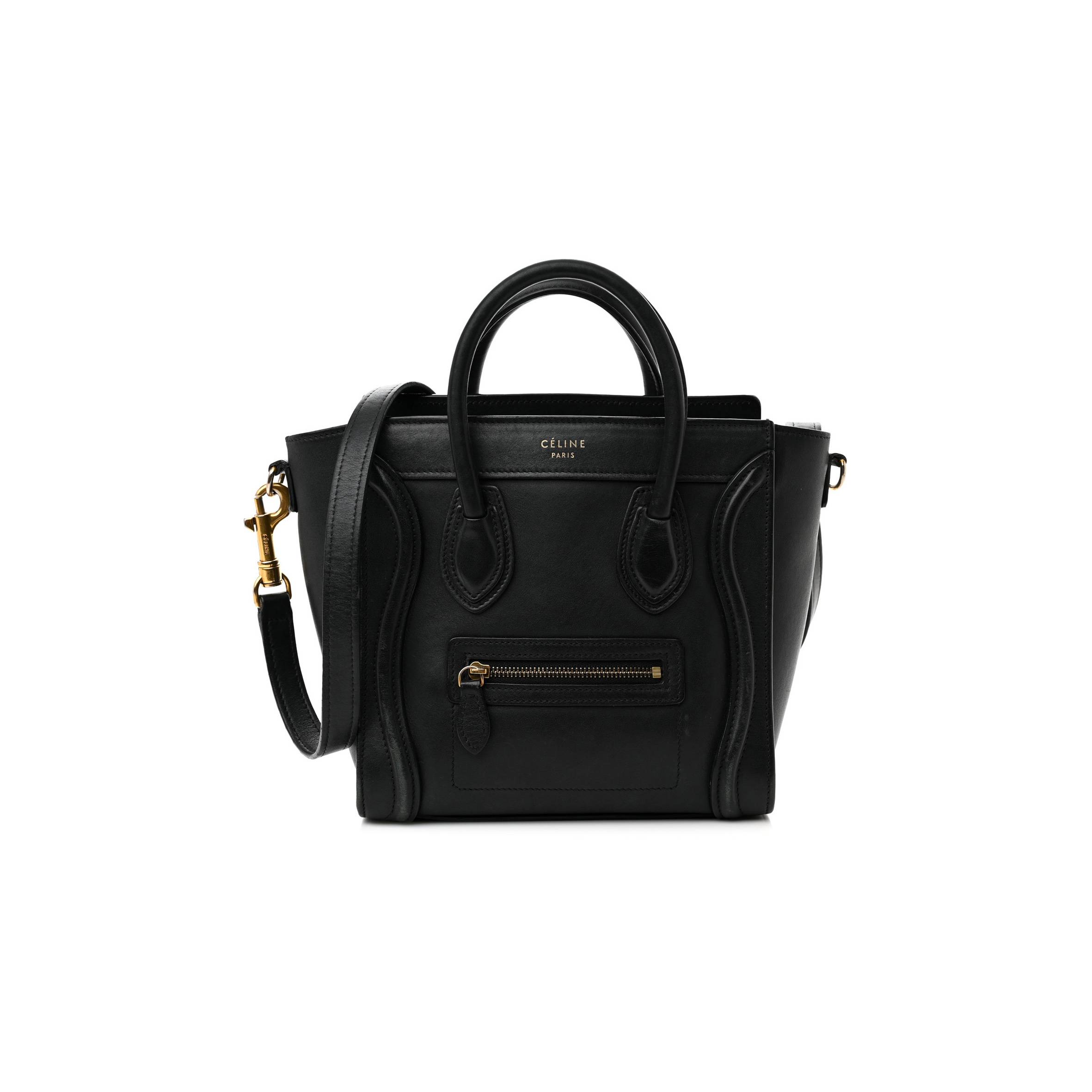 CELINE SMOOTH CALFSKIN NANO LUGGAGE BLACK (20*20*10cm) CELINE SMOOTH CALFSKIN NANO LUGGAGE BLACK (20*20*10cm)