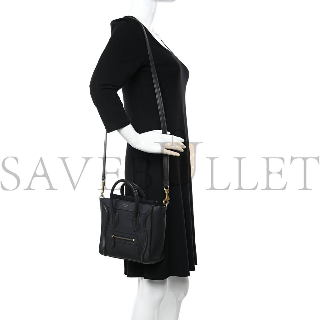 CELINE SMOOTH CALFSKIN NANO LUGGAGE BLACK (20*20*10cm) CELINE SMOOTH CALFSKIN NANO LUGGAGE BLACK (20*20*10cm)